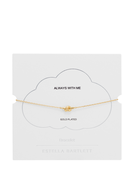 Estella Bartlett Love Knot Chain Bracelet, Gold - view 2, Gold