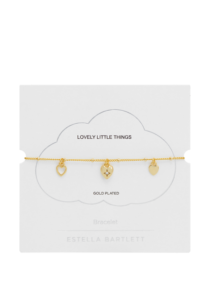Estella Bartlett Multi Heart Charm Bracelet, Gold - view 2, Gold