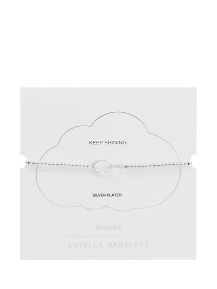 Estella Bartlett Louise Oval Cubic Zirconia Bracelet, Silver - view 2, Silver