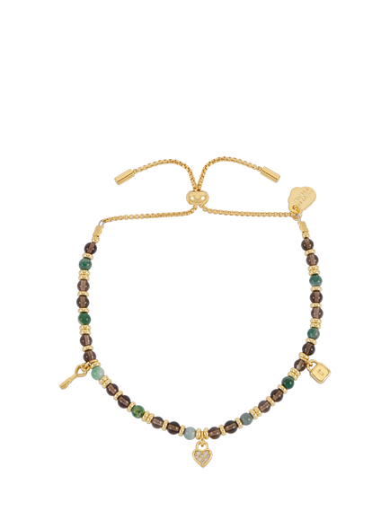 Estella Bartlett Louise Padlock Charm Bracelet, Gold, Gold