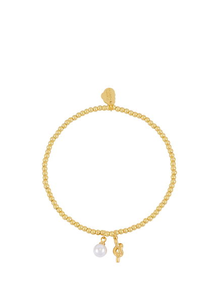 Estella Bartlett Sienna Pearl Knot Bracelet, Gold, Gold