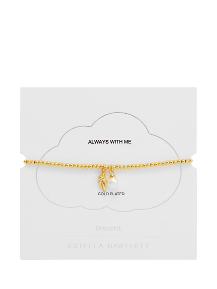 Estella Bartlett Sienna Pearl Knot Bracelet, Gold - view 2, Gold