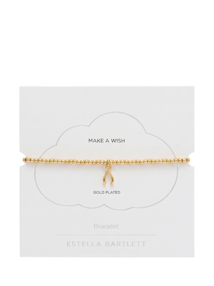 Estella Bartlett Lucky Wishbone Bracelet, Gold - view 2, Gold