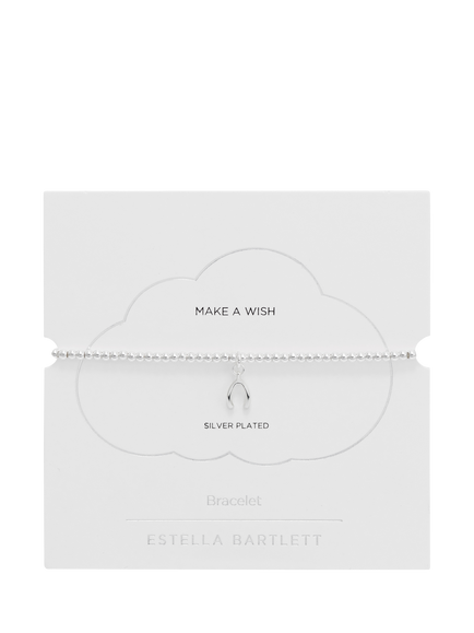 Estella Bartlett Lucky Wishbone Bracelet, Silver - view 2, Silver