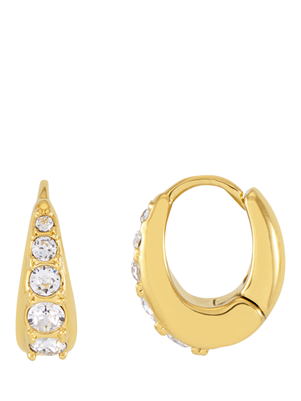 Estella Bartlett EDIT Waterproof Cubic Zirconia Teardrop Huggie Hoop Earrings, Gold, Gold