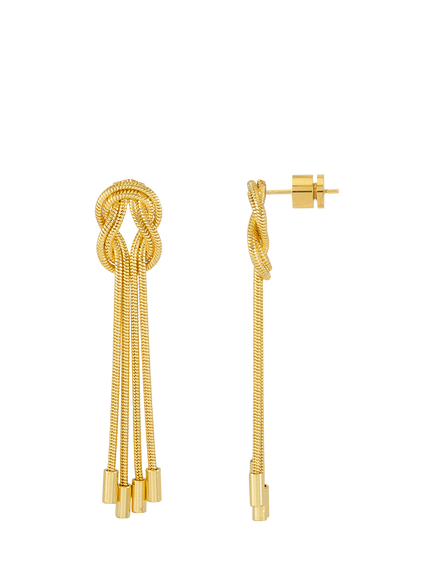 Estella Bartlett EDIT Waterproof Double Strand Knot Earrings, Gold, Gold