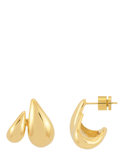 Estella Bartlett EDIT Waterproof Double Teardrop Illusion Hoop Earrings, Gold, Gold