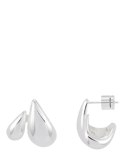 Estella Bartlett EDIT Waterproof Double Teardrop Illusion Hoop Earrings, Silver, Silver