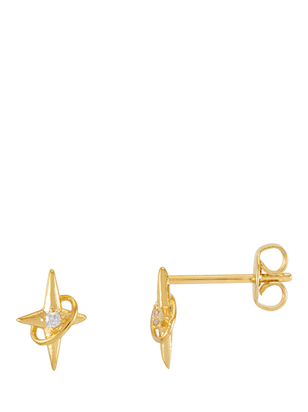 Estella Bartlett North Star Stud Earrings, Gold, Gold