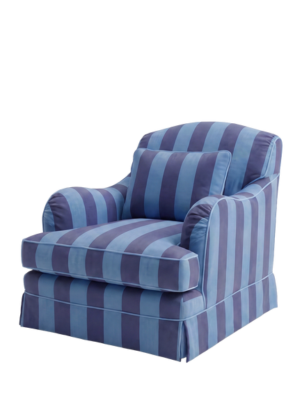 John Lewis x Sophie Conran Felix II Armchair - view 2, Coastal Blue Stripe