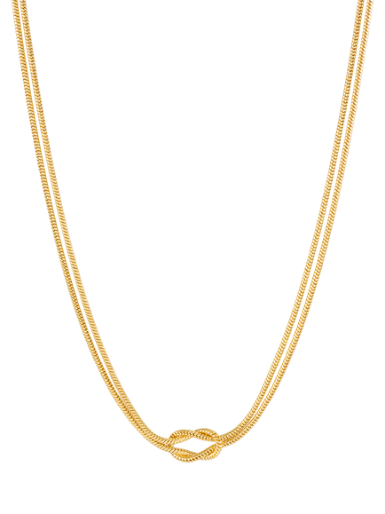 Estella Bartlett EDIT Double Strand Knot Necklace, Gold, Gold