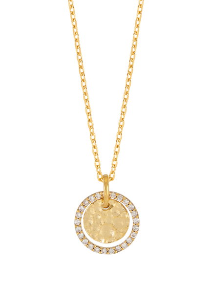 Estella Bartlett Hammered Coin Necklace, Gold, Gold