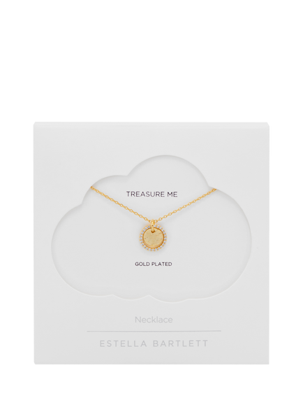 Estella Bartlett Hammered Coin Necklace, Gold - view 2, Gold