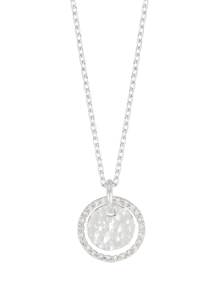 Estella Bartlett Hammered Coin Necklace, Silver, Silver