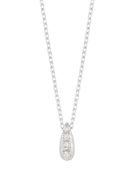 Estella Bartlett Teardrop Cubic Zirconia Necklace, Silver, Silver