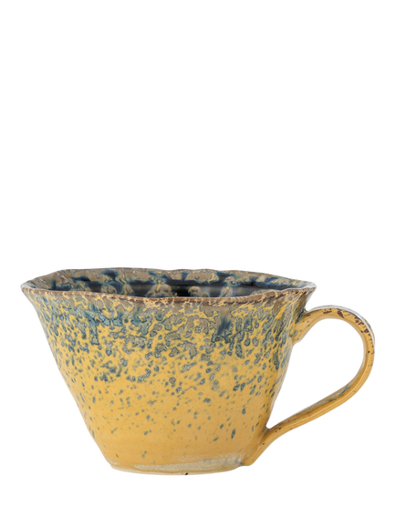 Bloomingville Milani Reactive Glaze Stoneware Cup, 250ml, Blue/Yellow, Blue