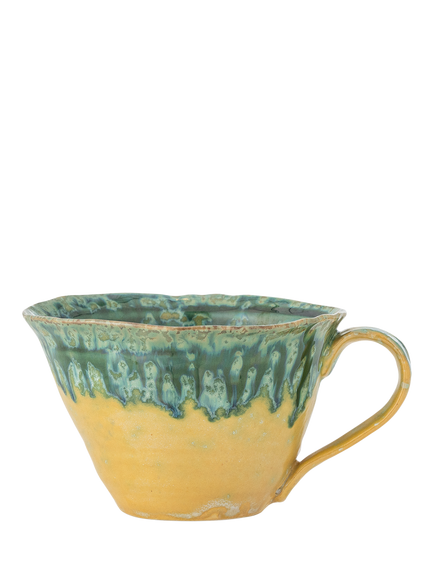 Bloomingville Milani Reactive Glaze Stoneware Cup, 250ml, Green/Yellow, Green
