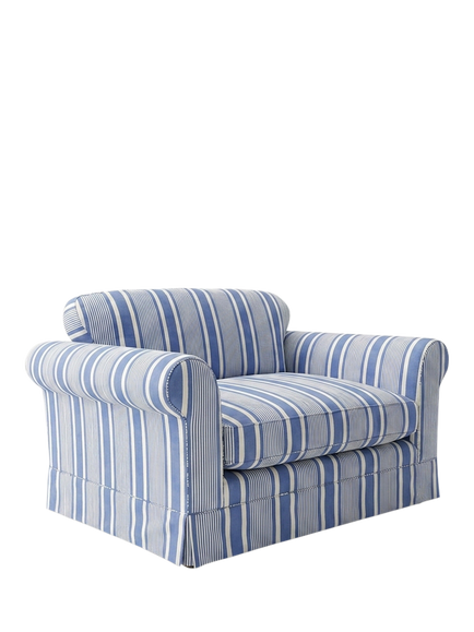 John Lewis x Sophie Conran Salthrop Snuggler - view 2, Deauville Stripe Cornish Blue