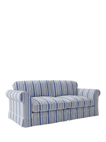John Lewis x Sophie Conran Salthrop Large 3 Seater Sofa - view 2, Deauville Stripe Cornish Blue