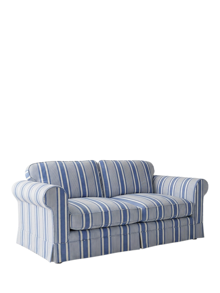 John Lewis x Sophie Conran Salthrop Medium 2 Seater Sofa - view 2, Deauville Stripe Cornish Blue