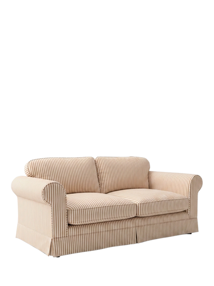 John Lewis x Sophie Conran Salthrop Medium 2 Seater Sofa - view 2, Quill Stripe Natural