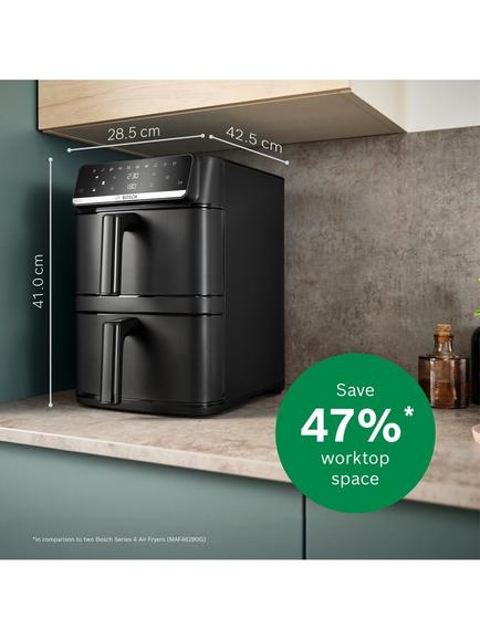 Bosch Series 6 MAFD661B4G Double-Stack Drawer Air Fryer, Black - view 2, Black