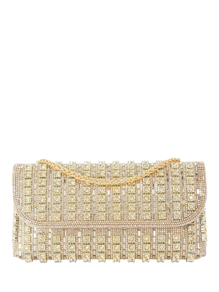 Dune London Elabourate Fabric Embellished Envelope Shoulder Bag, Gold, Gold