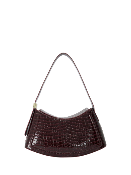 Dune London Dependent Leather Sculptural Shoulder Bag, Burgundy - view 2, Burgundy