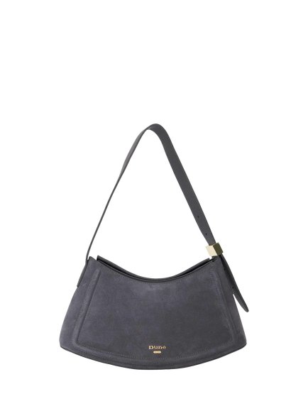 Dune London Dependent Suede Sculptural Shoulder Bag, Grey, Grey