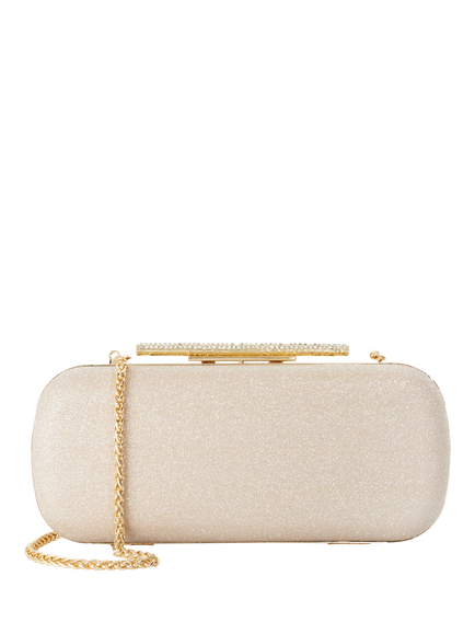 Dune London Body Structured Chain Strap Clutch Bag, Gold, Gold