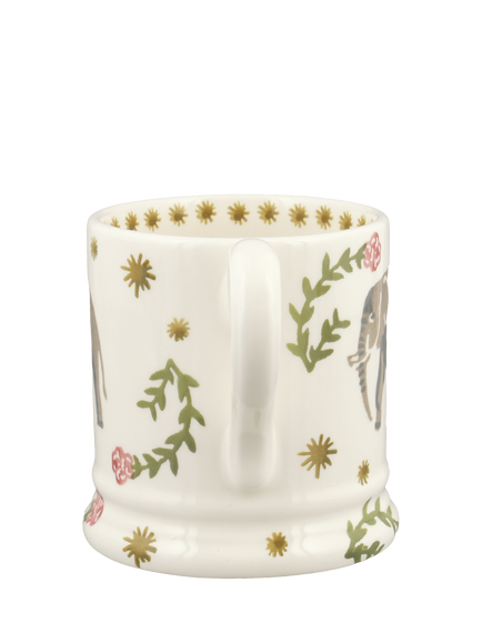 Elizabeth Scarlett x Emma Bridgewater Enchanted Elephants Half Pint Mug, 300ml, Multi - view 2, Gold