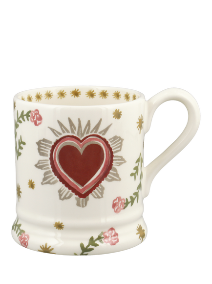 Elizabeth Scarlett x Emma Bridgewater Sacred Heart Half Pint Mug, 300ml, Multi, Red
