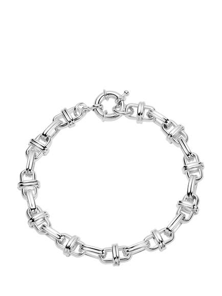 Daisy London Polly Lock Chain Bracelet, Silver, Silver