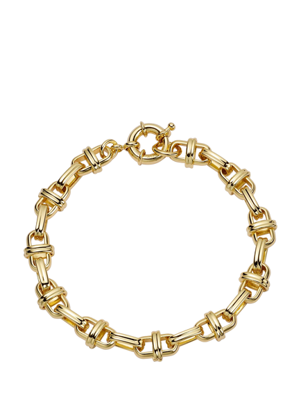 Daisy London Polly Lock Chain Bracelet, Gold, Gold