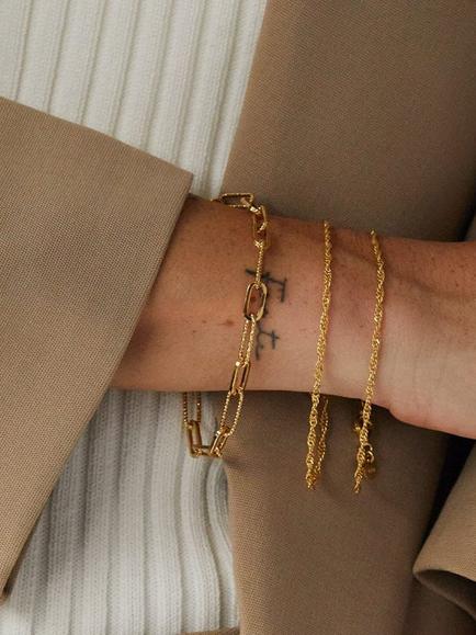 Daisy London Polly Classic Chain Bracelet, Gold - view 2, Gold