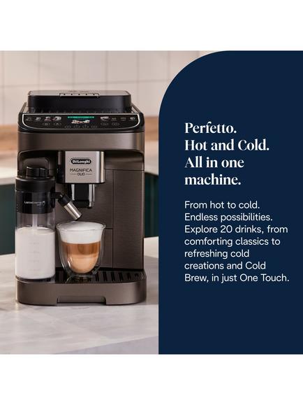 De’Longhi Magnifica Duo Automatic Bean to Cup Coffee Machine, Titanium - view 2, Titanium