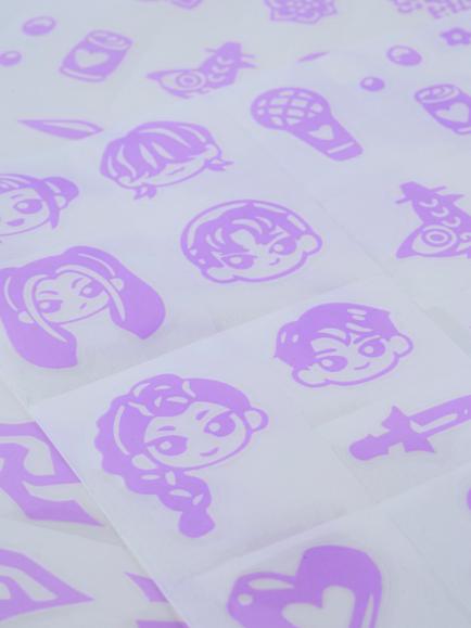 K-Pop Demon Hunters Cool Maker Shimmer Foil Tattoos - view 2, Multi