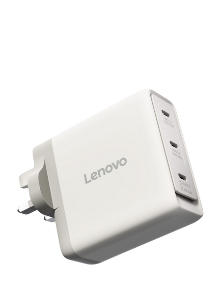 Lenovo GaN Triple Port USB-C 100W Charger & Cable, Seashell, Seashell