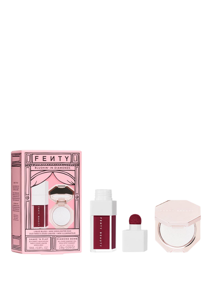 Fenty Beauty Blushin' In Diamonds 2 Piece Highlighter and Liquid Blush Gift Set, 