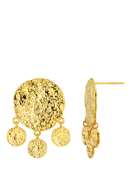 Orelia Molten Coin Shaker Earrings, Pale Gold, Pale Gold