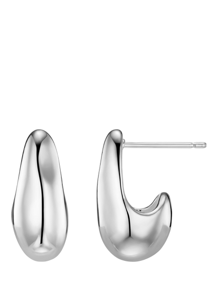 Orelia Teardrop Stud Earrings, Silver, Silver