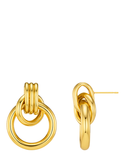 Orelia Linear Interlocking Earrings, Pale Gold, Pale Gold