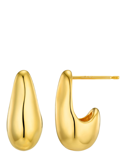 Orelia Organic Teardrop Stud Earrings, Pale Gold, Pale Gold