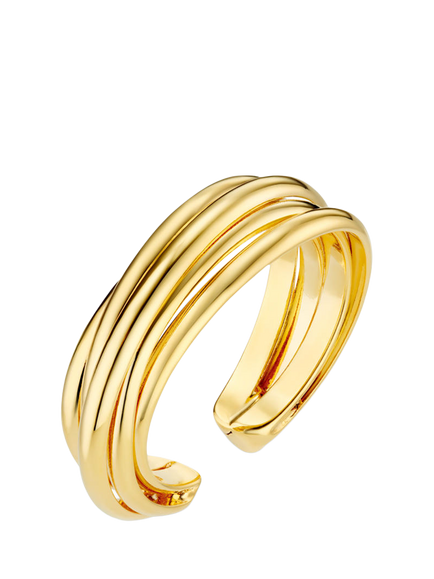 Orelia Interlocking Adjustable Ring, Pale Gold, Pale Gold