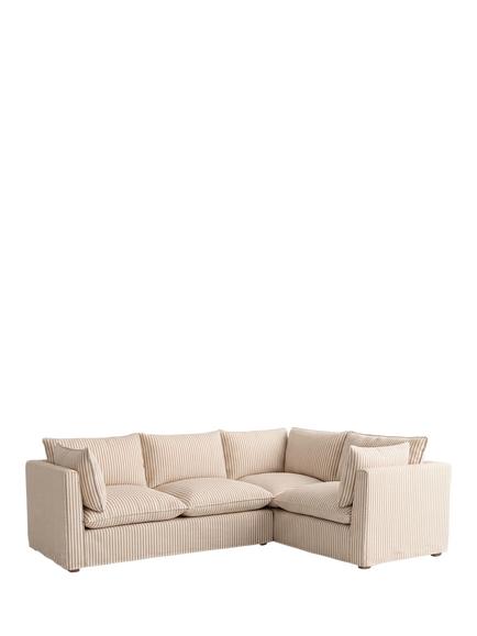 John Lewis x Sophie Conran Cocobella Large 3 Seater RHF Corner Sofa, Quill Stripe Natural