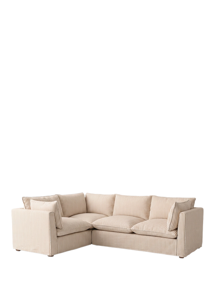 John Lewis x Sophie Conran Cocobella Large 3 Seater LHF Corner Sofa, Quill Stripe Natural