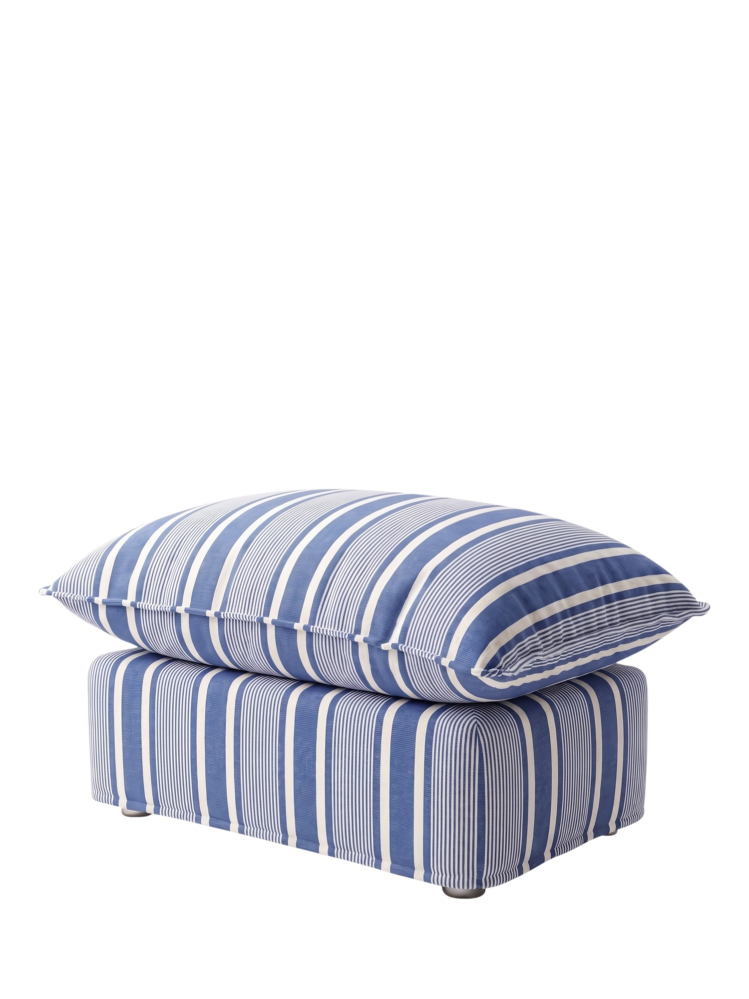 Cocobella Range, John Lewis x Sophie Conran Cocobella Footstool, Deauville Stripe Cornish Blue