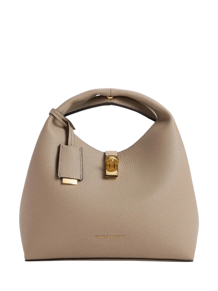 CHARLES & KEITH Chance Bucket Bag, Taupe