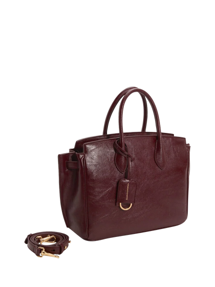 CHARLES & KEITH Ginerva Tote Bag, Burgundy - view 2, Wineberry Red