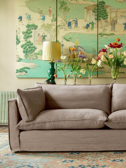 John Lewis x Sophie Conran Cocobella Grand 4 Seater Sofa - view 2, Quill Stripe Natural